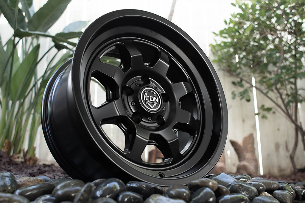 ICON Alloys Nuevo, Satin Black, 17 x 8.5 / 6 x 5.5, 25mm Offset, 5.75" BS