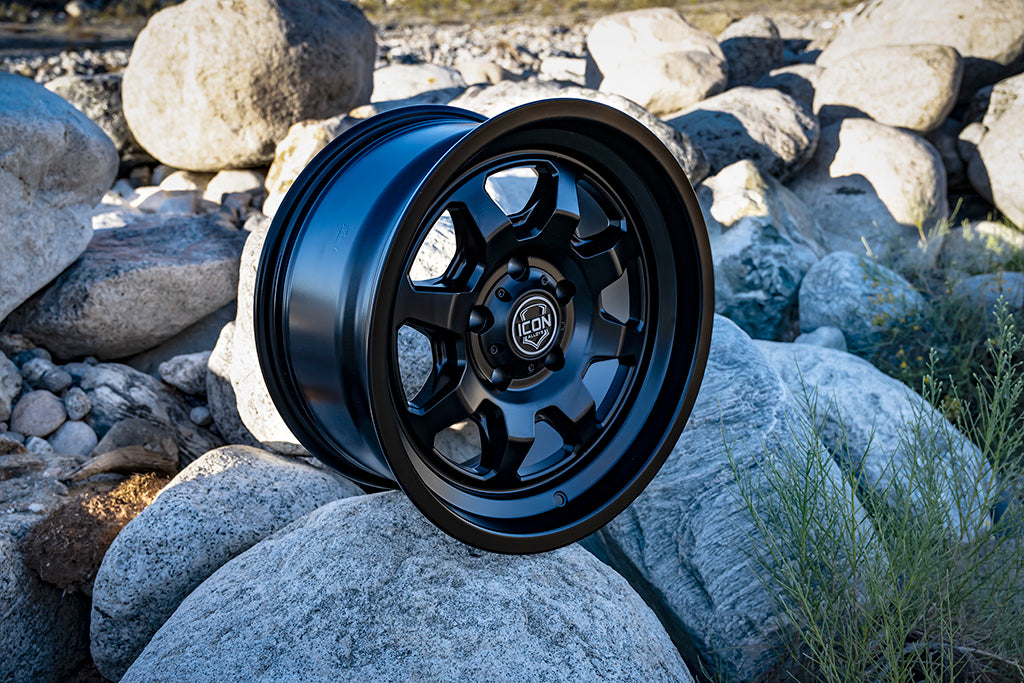 ICON Alloys Nuevo, Satin Black, 17 x 8.5 / 6 x 5.5, 25mm Offset, 5.75" BS