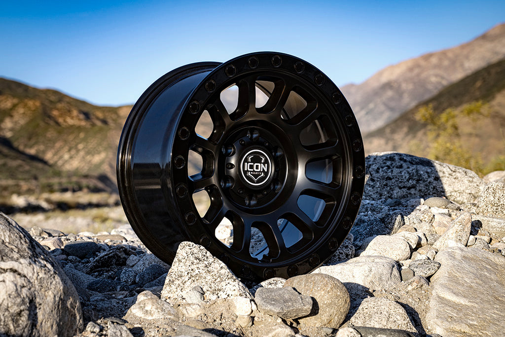 ICON Alloys Hulse, Double Black, 17 x 8.5 / 6 x 5.5, 25mm Offset, 5.75" BS