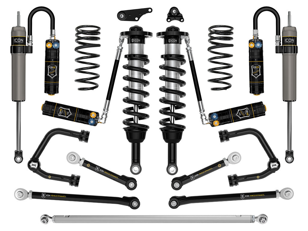 ICON 2024 Toyota Tacoma 1.25-3" Lift, Stage 12 Suspension System, Tubular, Overland Rear Springs