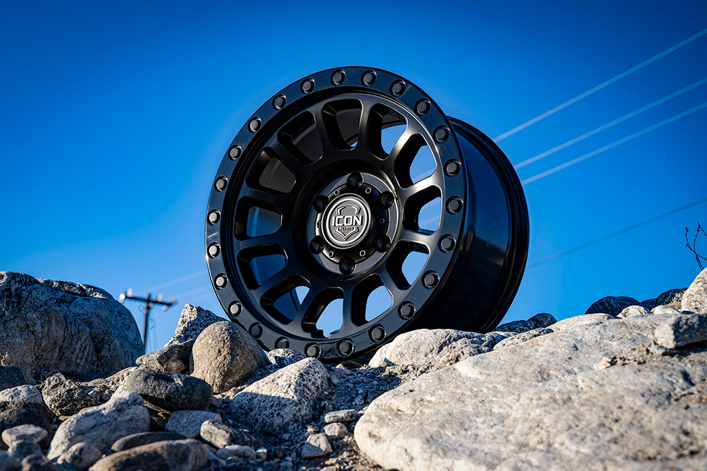 ICON Alloys Hulse, Double Black, 17 x 8.5 / 6 x 5.5, 25mm Offset, 5.75" BS