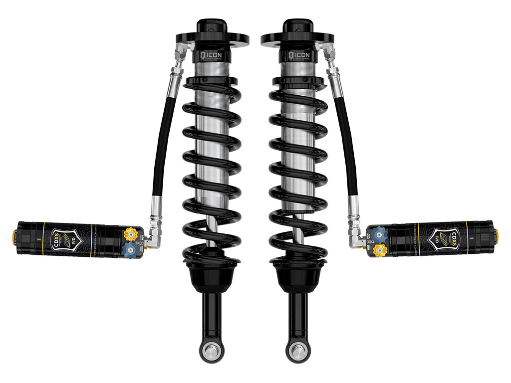 ICON 2021-2024 Ford F-150 4WD, 2.75-3.5" Lift, Front, V.S. 2.5 Series Coilover Kit, Remote Reservoir w/ CDXS, Pair