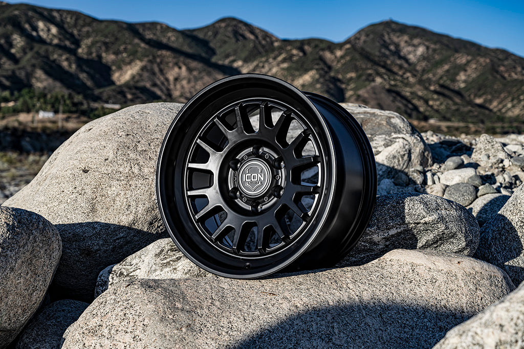ICON Alloys Anza, Satin Black, 17 x 8.5 / 5 x 150, 25mm Offset, 5.75" BS