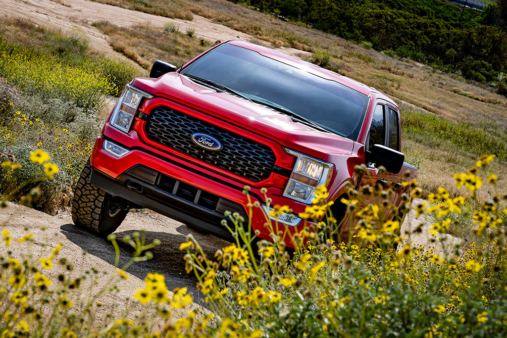 ICON 2021-2024 Ford F-150 4WD, 3.5-4.5" Lift, Stage 4 Suspension System, Tubular, CDXS, w/ Leaf Packs
