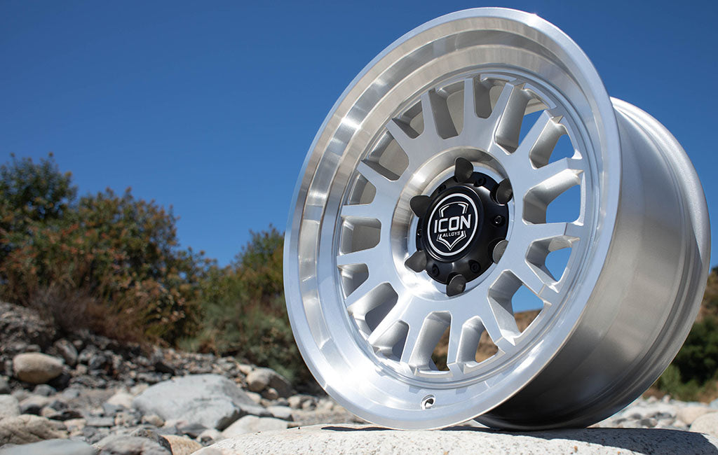 ICON Alloys Anza, Silver Machined, 17 x 8.5 / 5 x 150, 25mm Offset, 5.75" BS