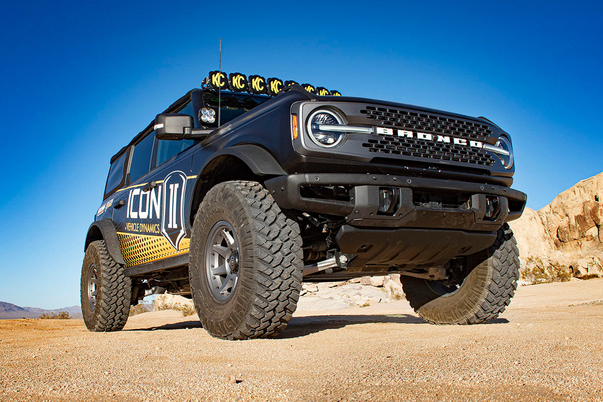 ICON 2021-2023 Ford Bronco, Non-Sasquatch, 3-4" Lift, Stage 7 Suspension System, CDXS, Tubular, Heavy Rate Rear Spring